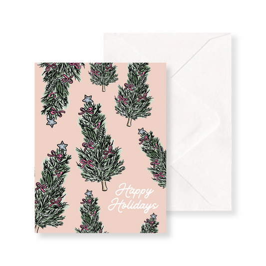 Happy Holidays Christmas Tree - Christmas Notecard
