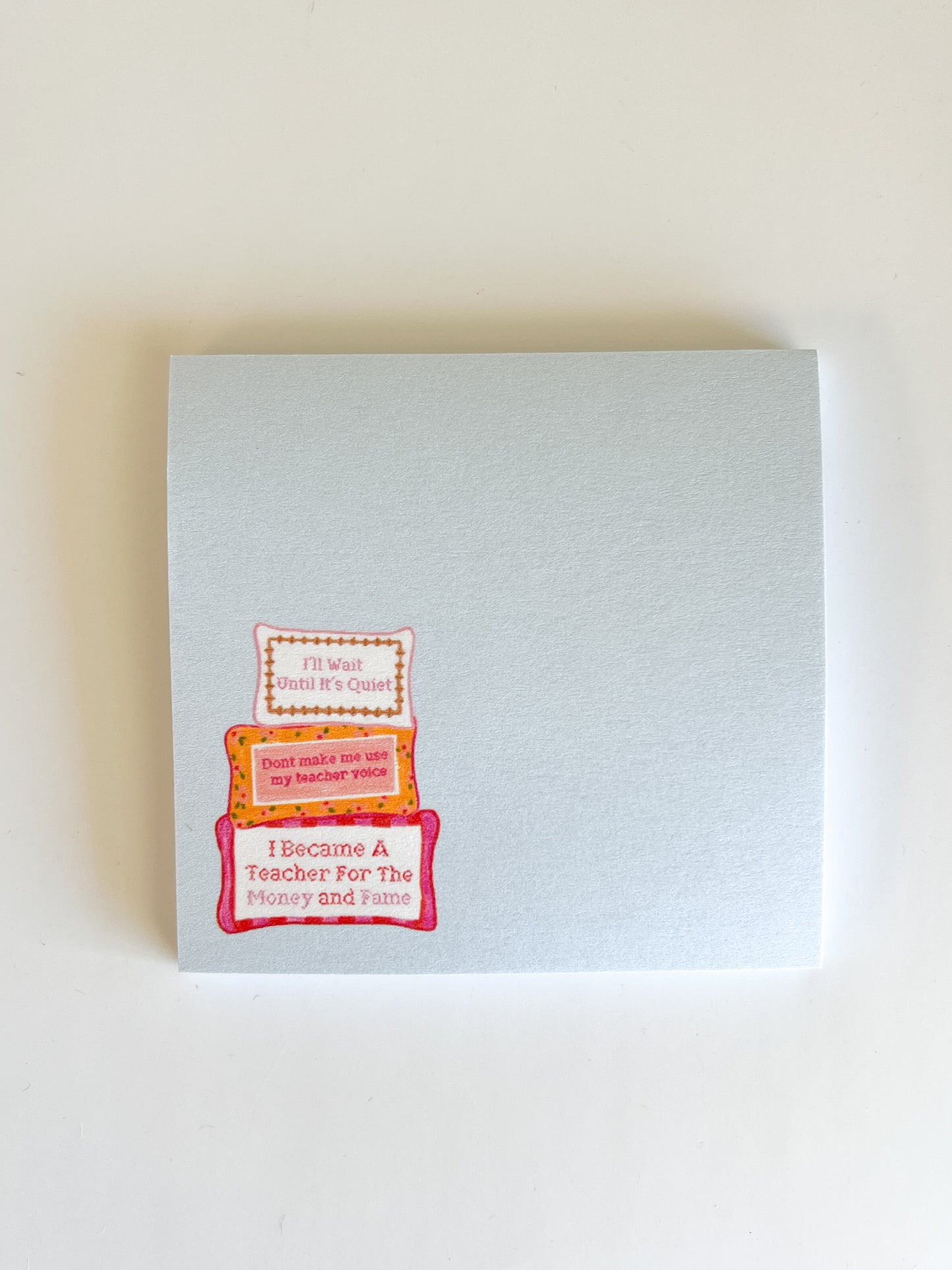 Needlepoint Teacher Pillow Post-It Notes - Grandmillennial