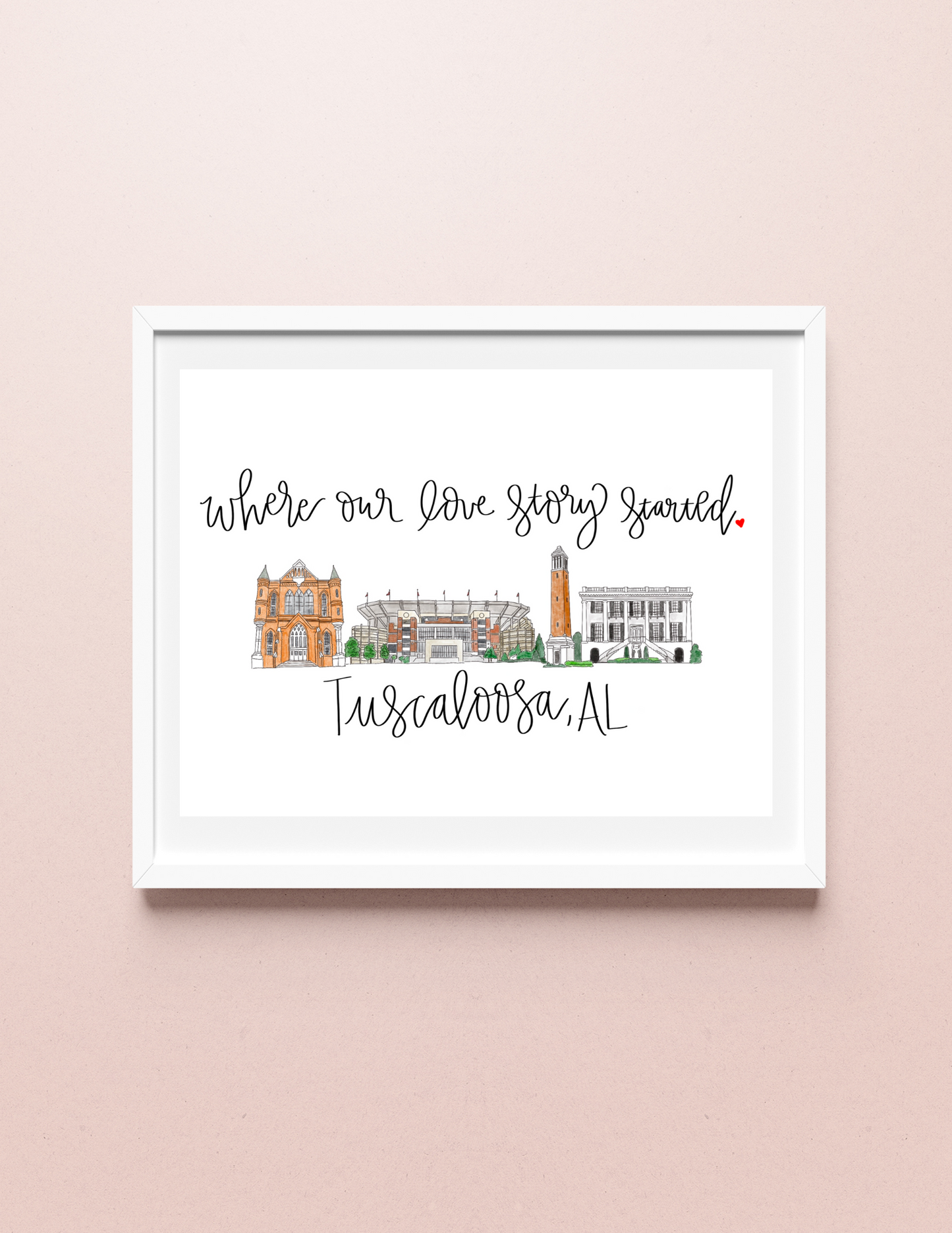 Where our Love Story Started Print - Valentine's Day Skyline print