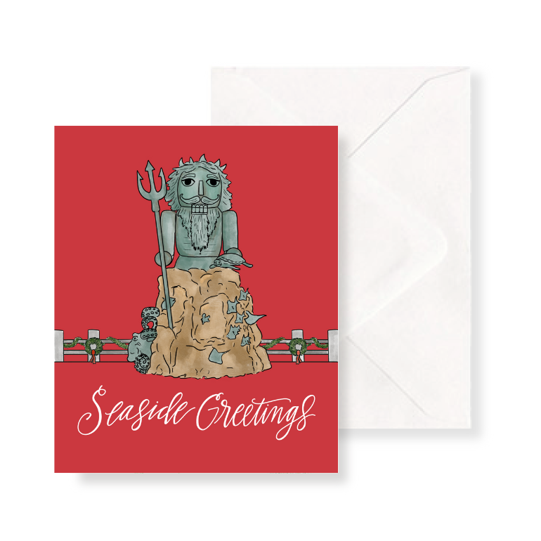 King Neptune Nutcracker - Beachy Christmas Notecard