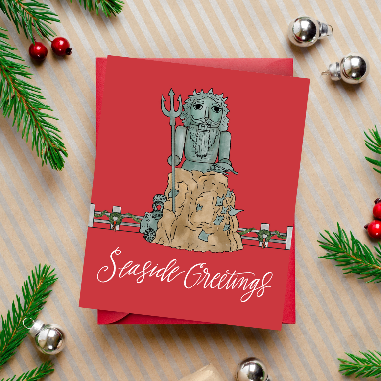 King Neptune Nutcracker - Beachy Christmas Notecard