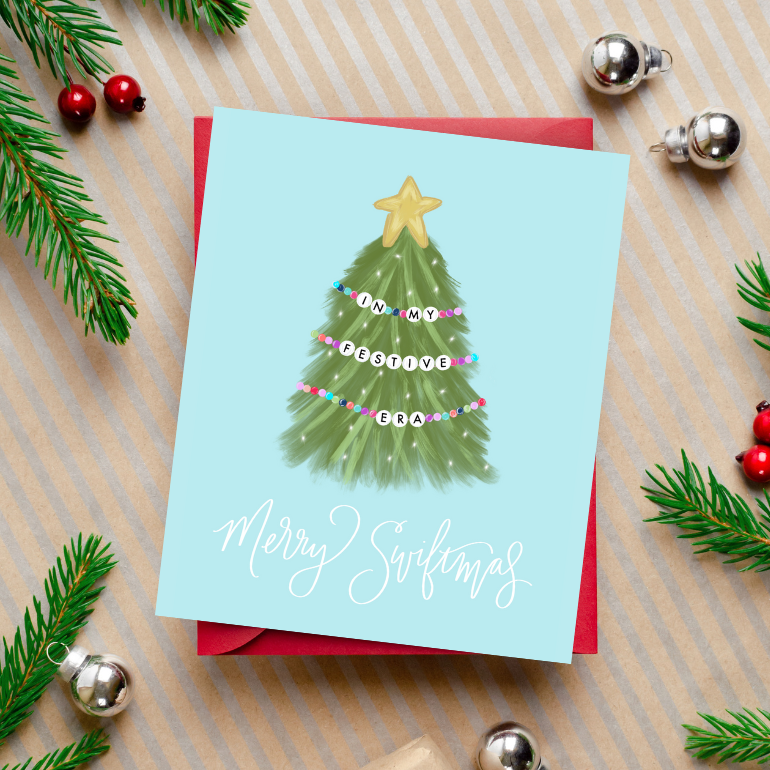 In my Festive Era - Merry Swiftmas - Christmas Notecard