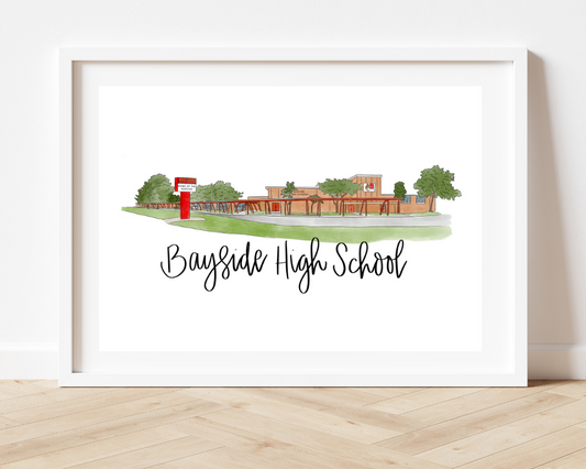 Bayside High School 8x10 Art Print - Virginia Beach High Schools