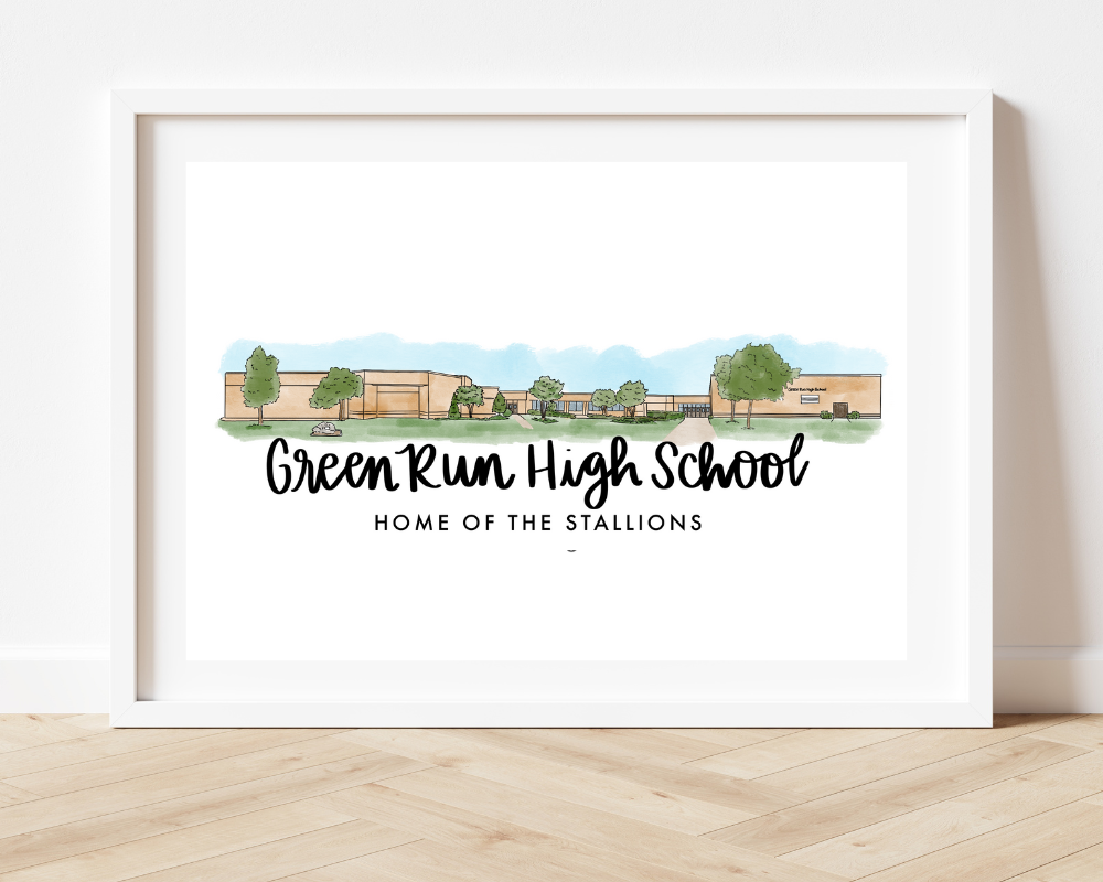 Green Run High School 8x10 Art Print - Virginia Beach High Schools