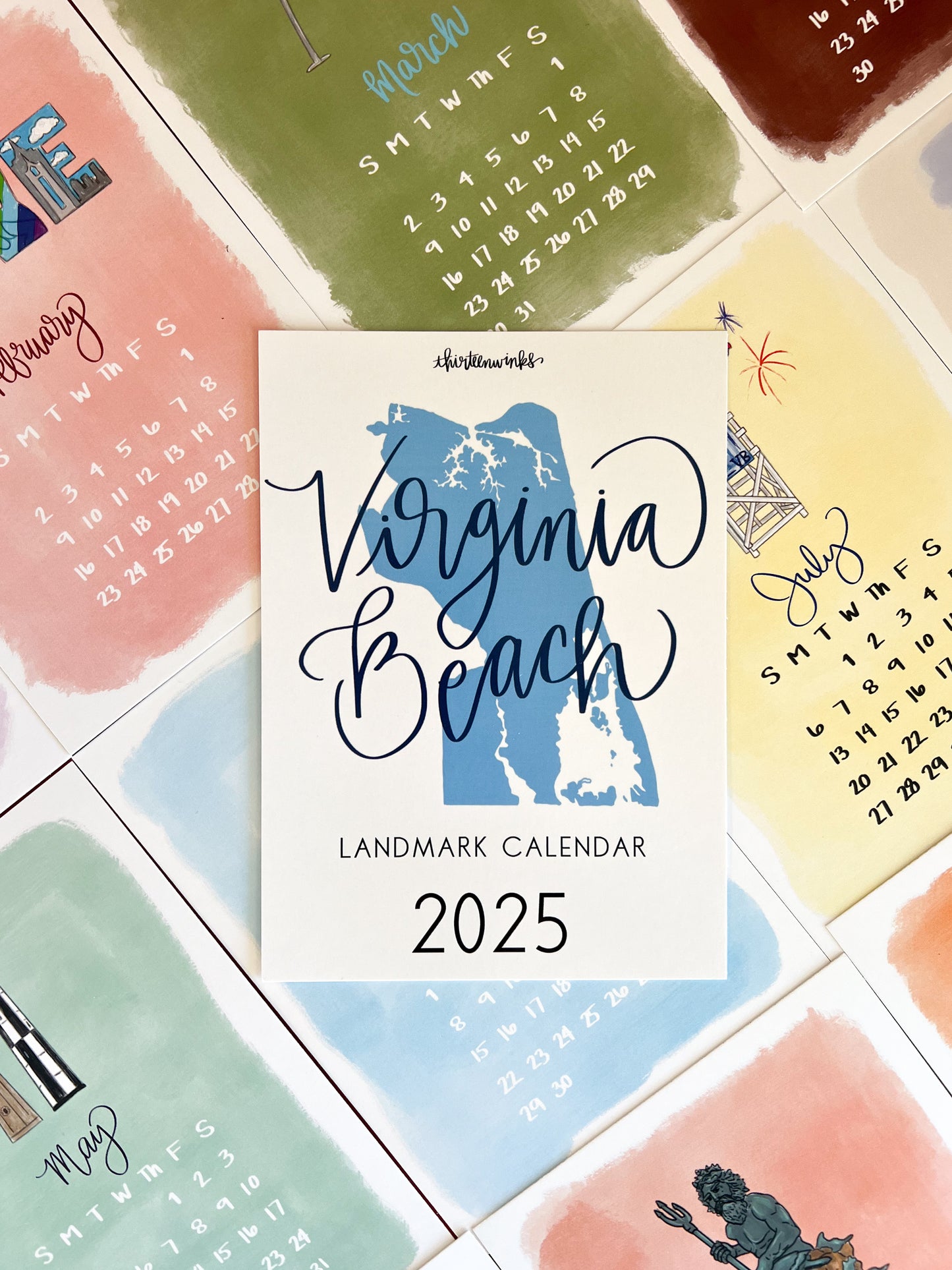 Virginia Beach Landmark 2025 Calendar – 5x7 Premium Illustrated Keepsake