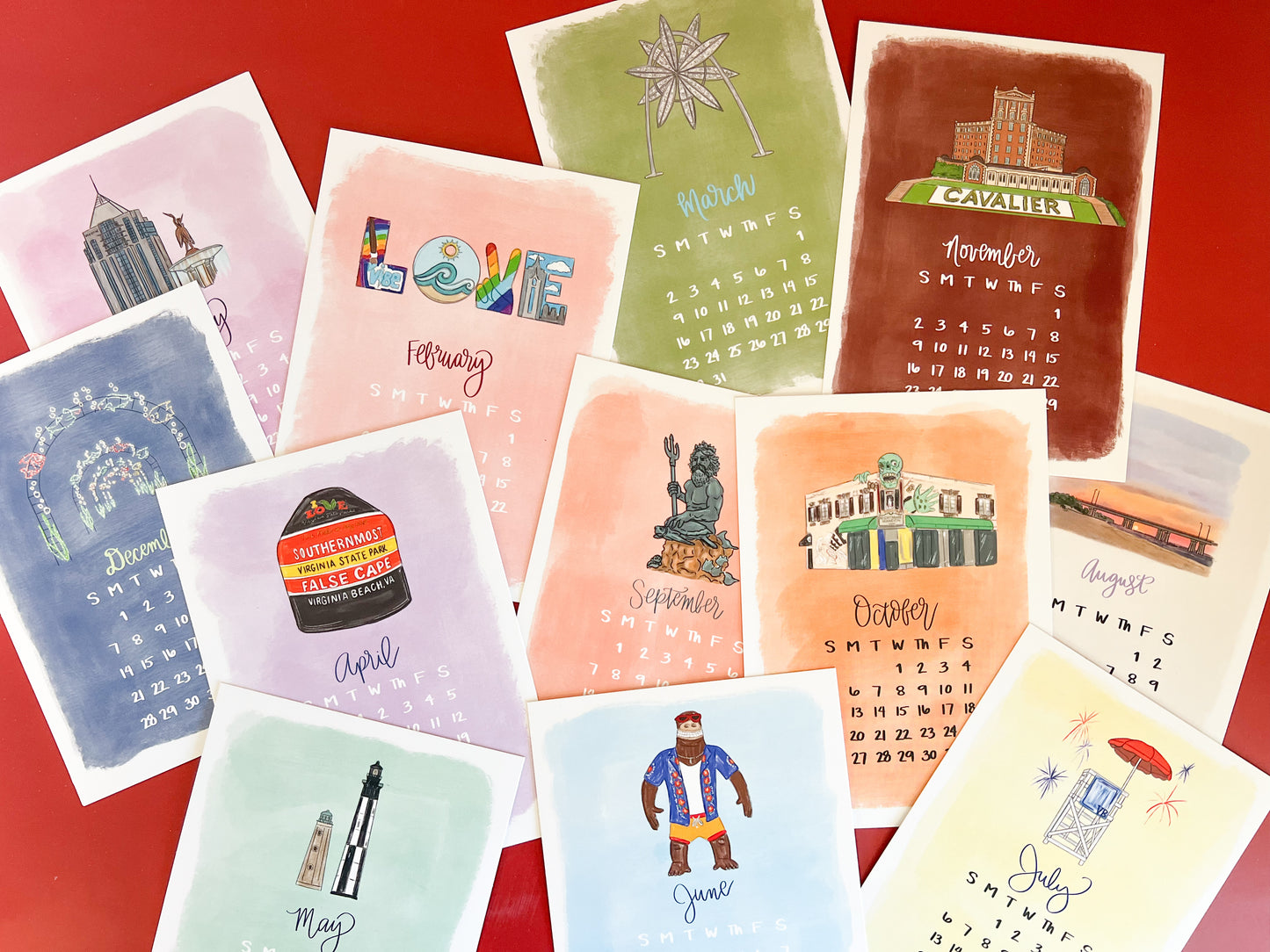 Virginia Beach Landmark 2025 Calendar – 5x7 Premium Illustrated Keepsake