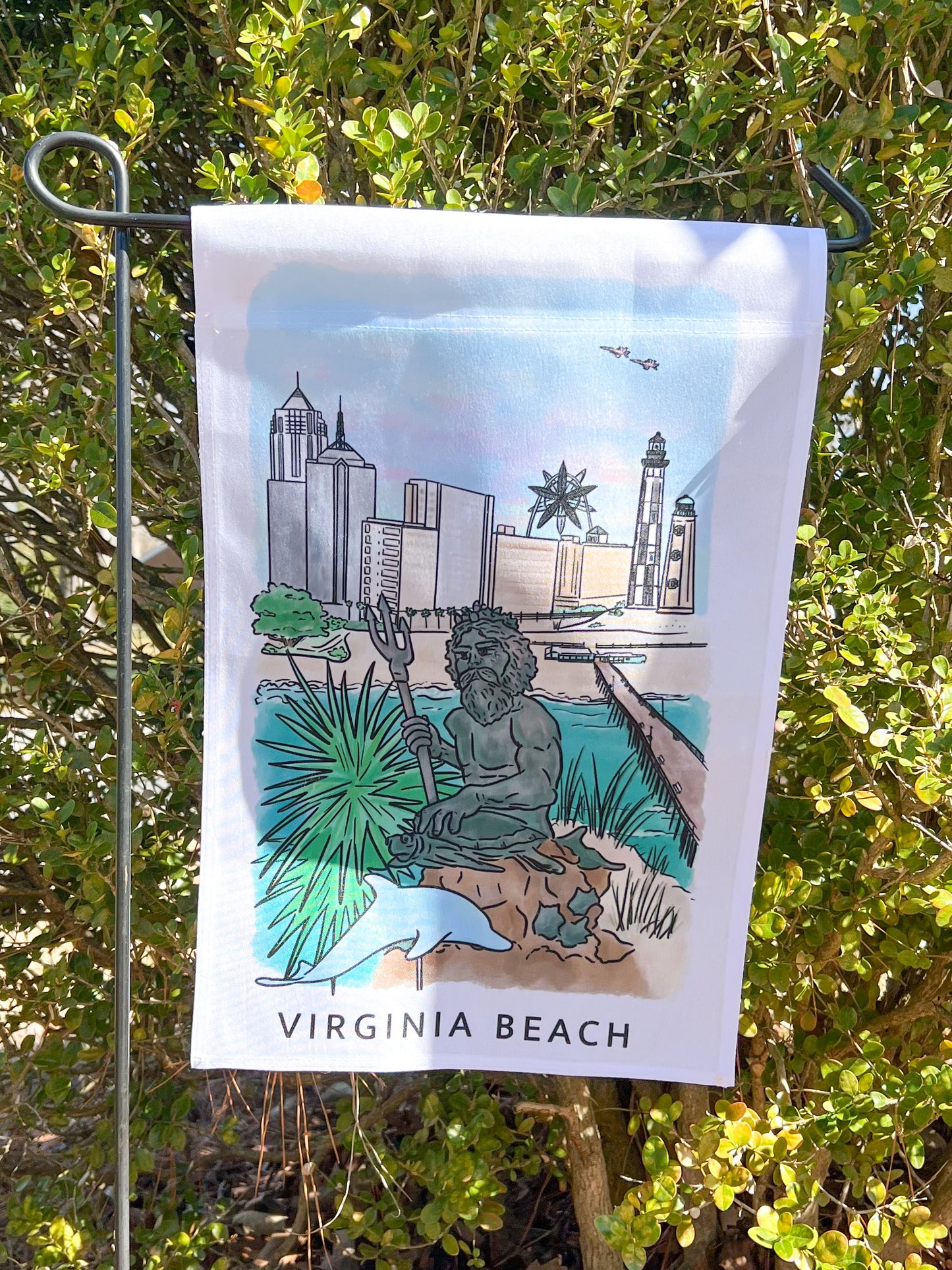 Virginia Beach Skyline Garden Flag – 12" x 18"