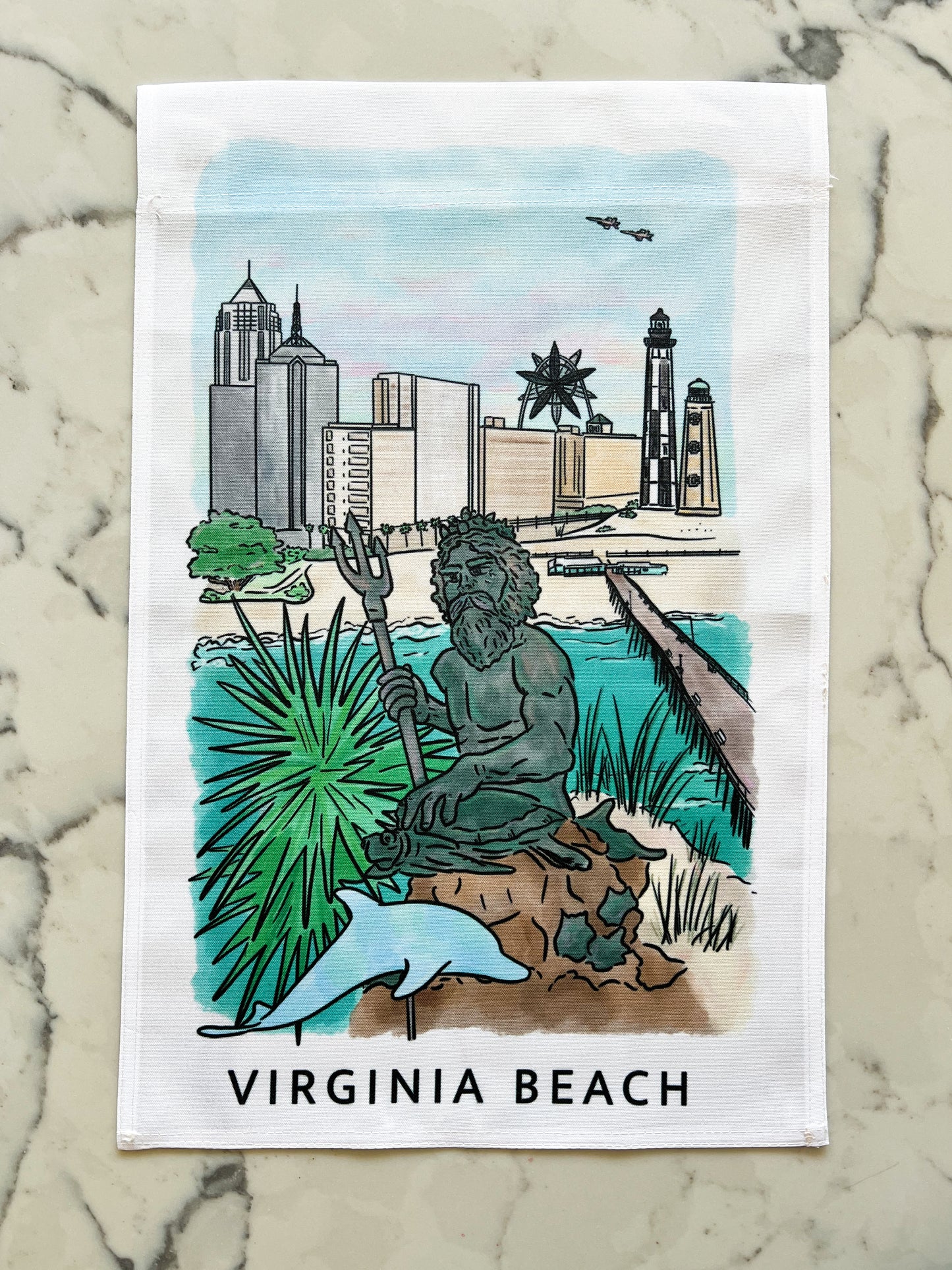 Virginia Beach Skyline Garden Flag – 12" x 18"