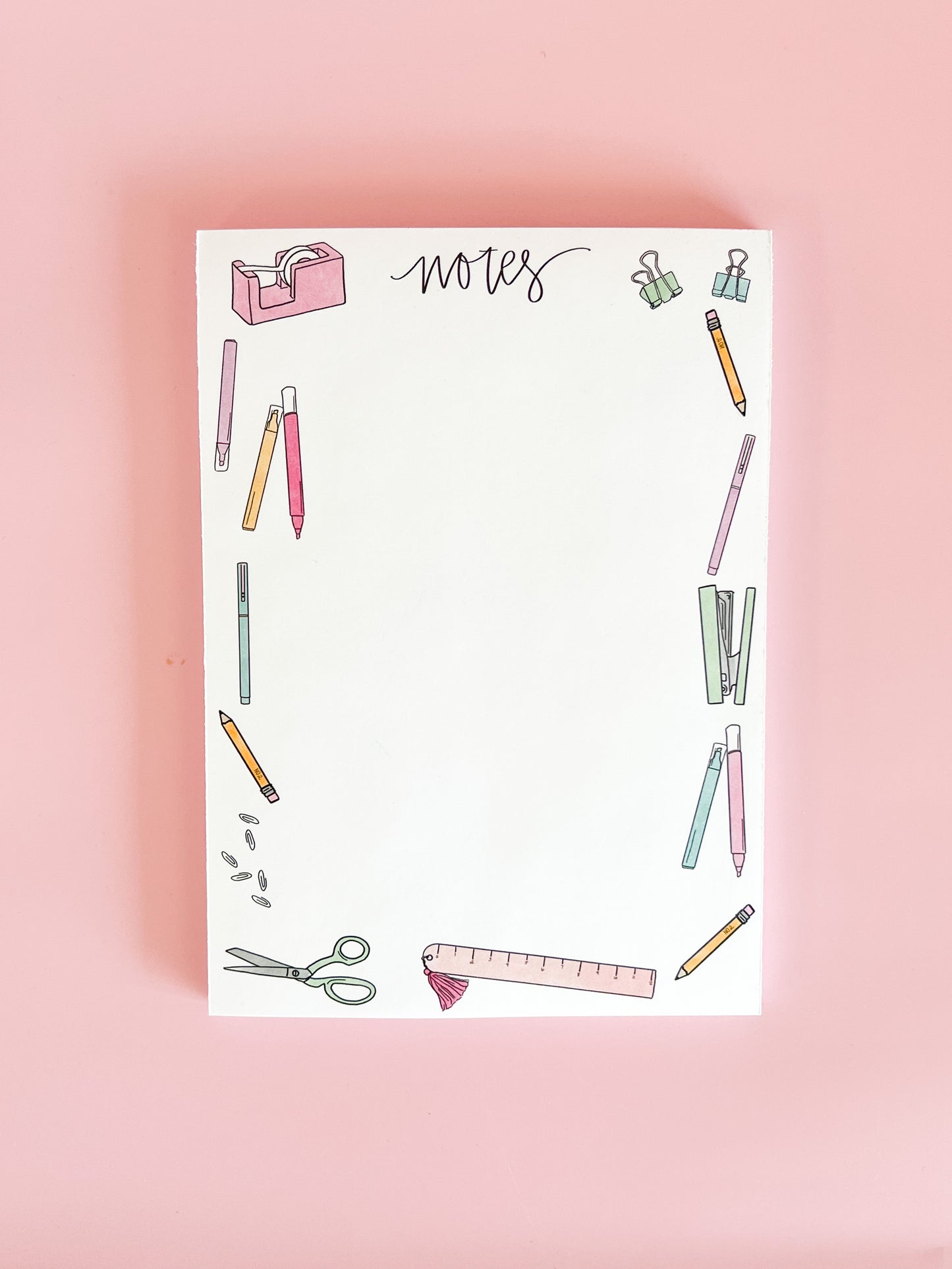 School supplies notepad