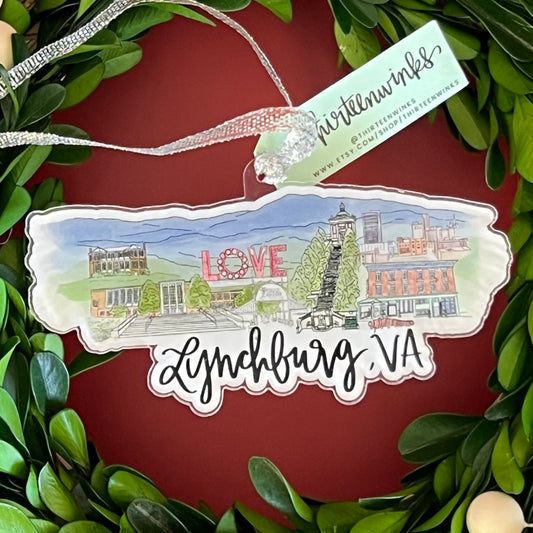 Lynchburg, VA (Virginia) acrylic ornament