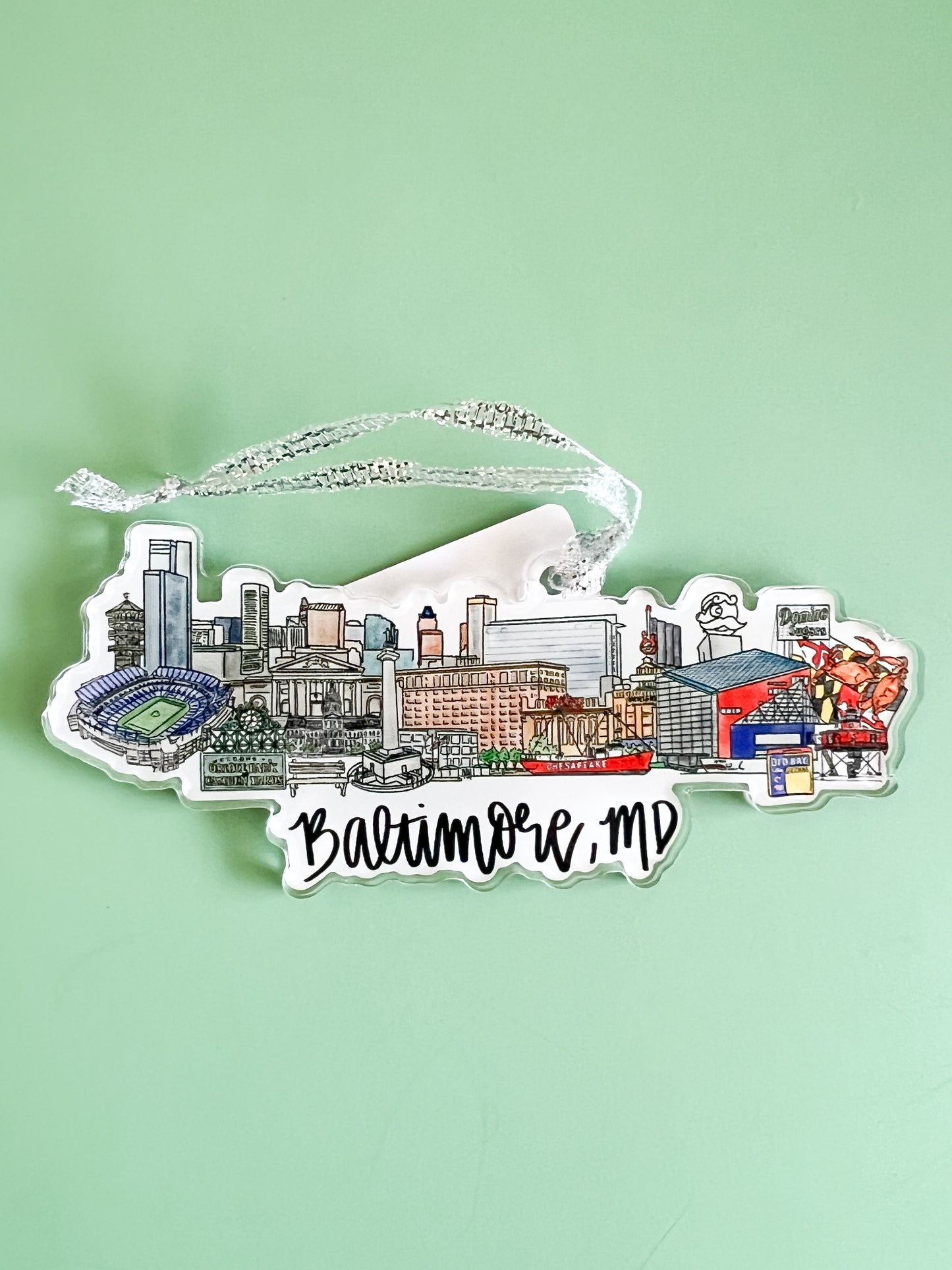 Baltimore, MD - Maryland Skyline Acrylic Ornament