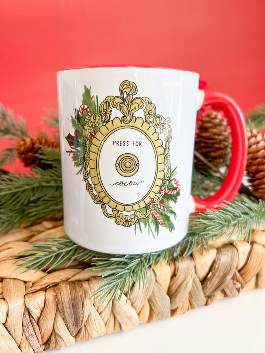 Press for Cocoa - Mug 11 oz. (Red + White)