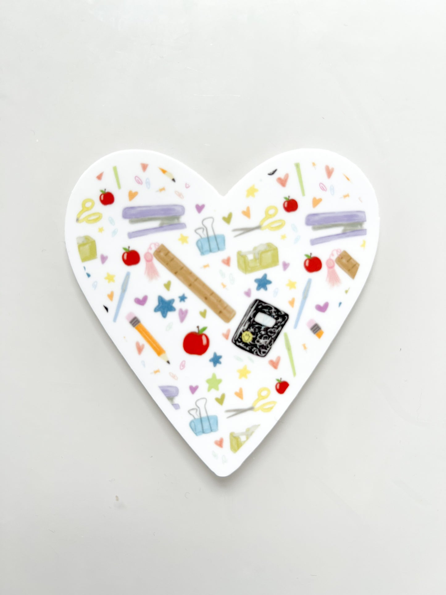 School Supplies Heart Sticker - Teacher sticker