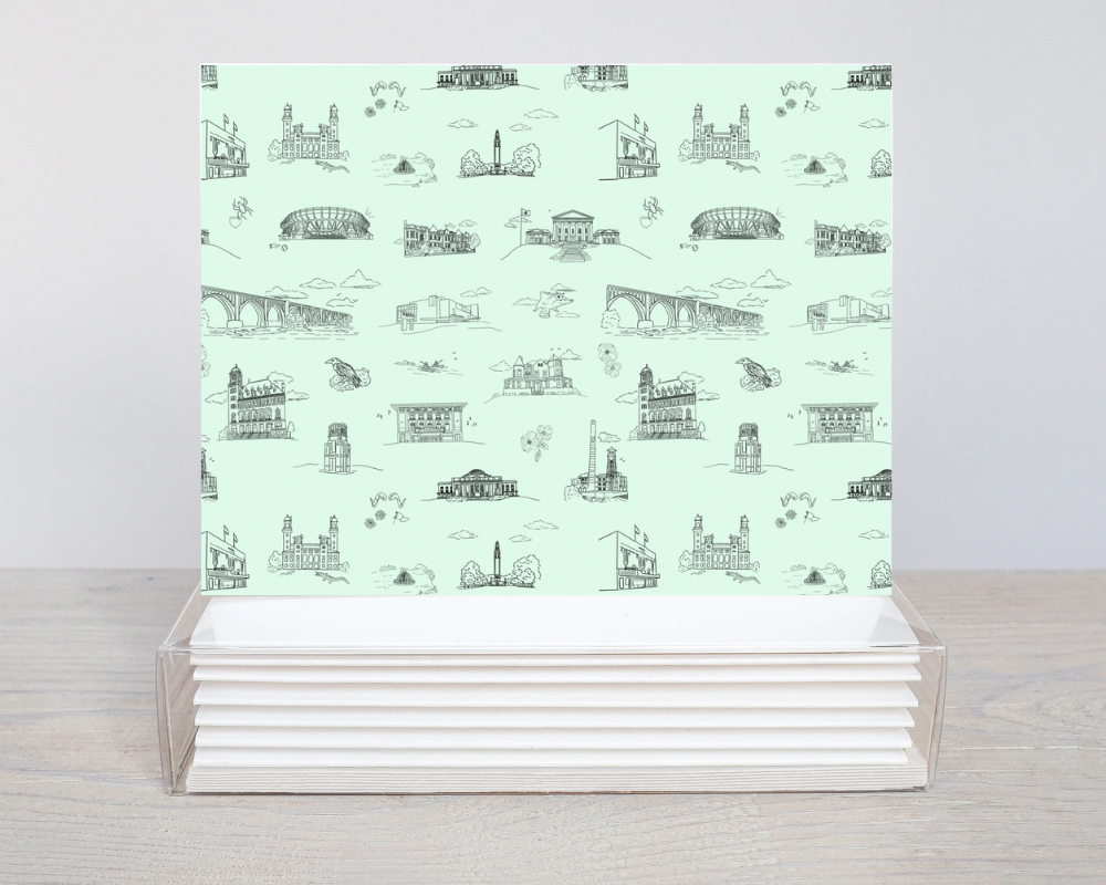 Richmond Toile Notecard Set (6) - RVA - VCU - Virginia