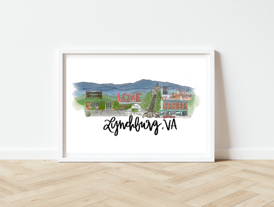 Lynchburg VA Skyline Print