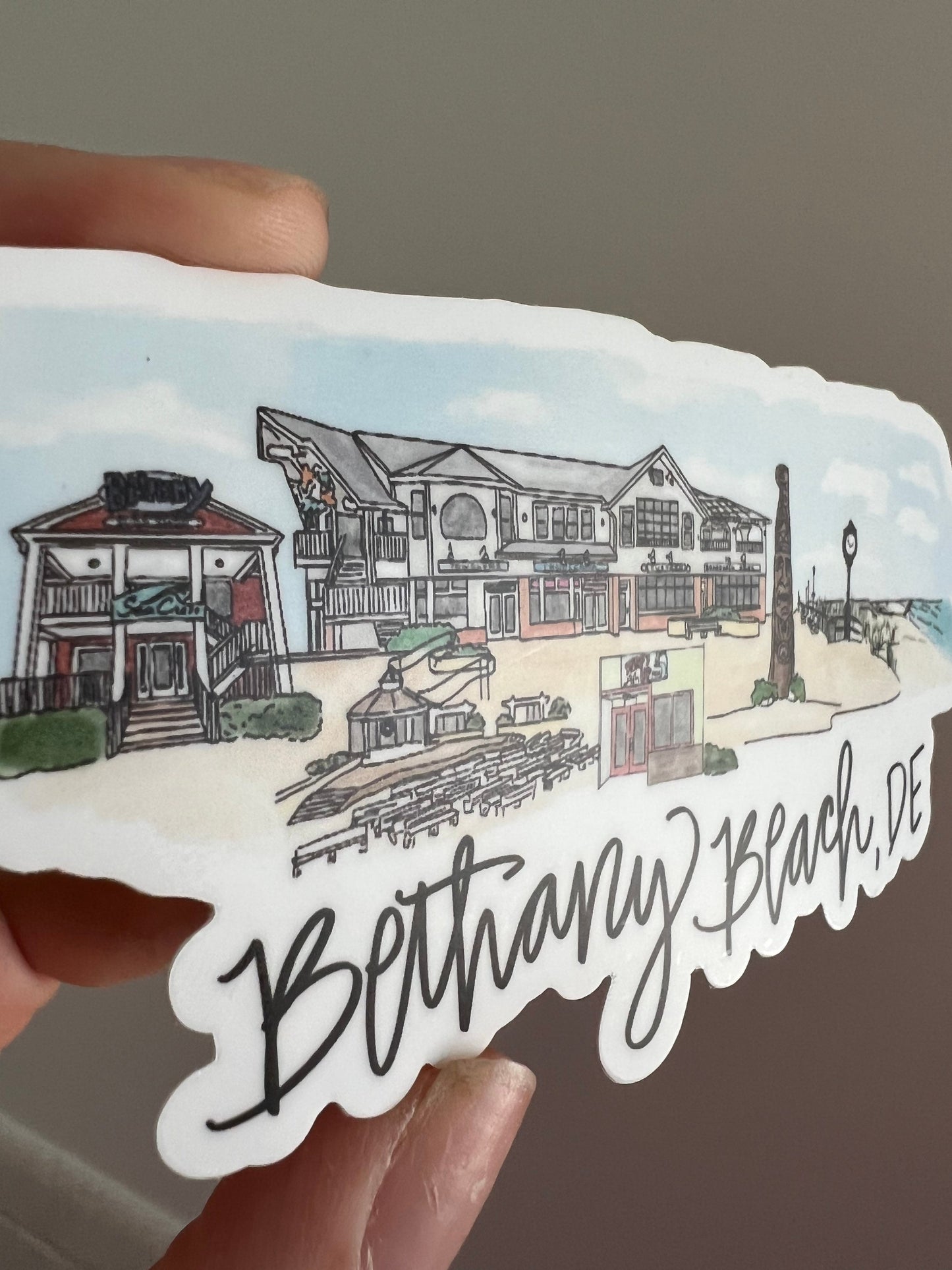Bethany Beach DE (Delaware) Skyline sticker