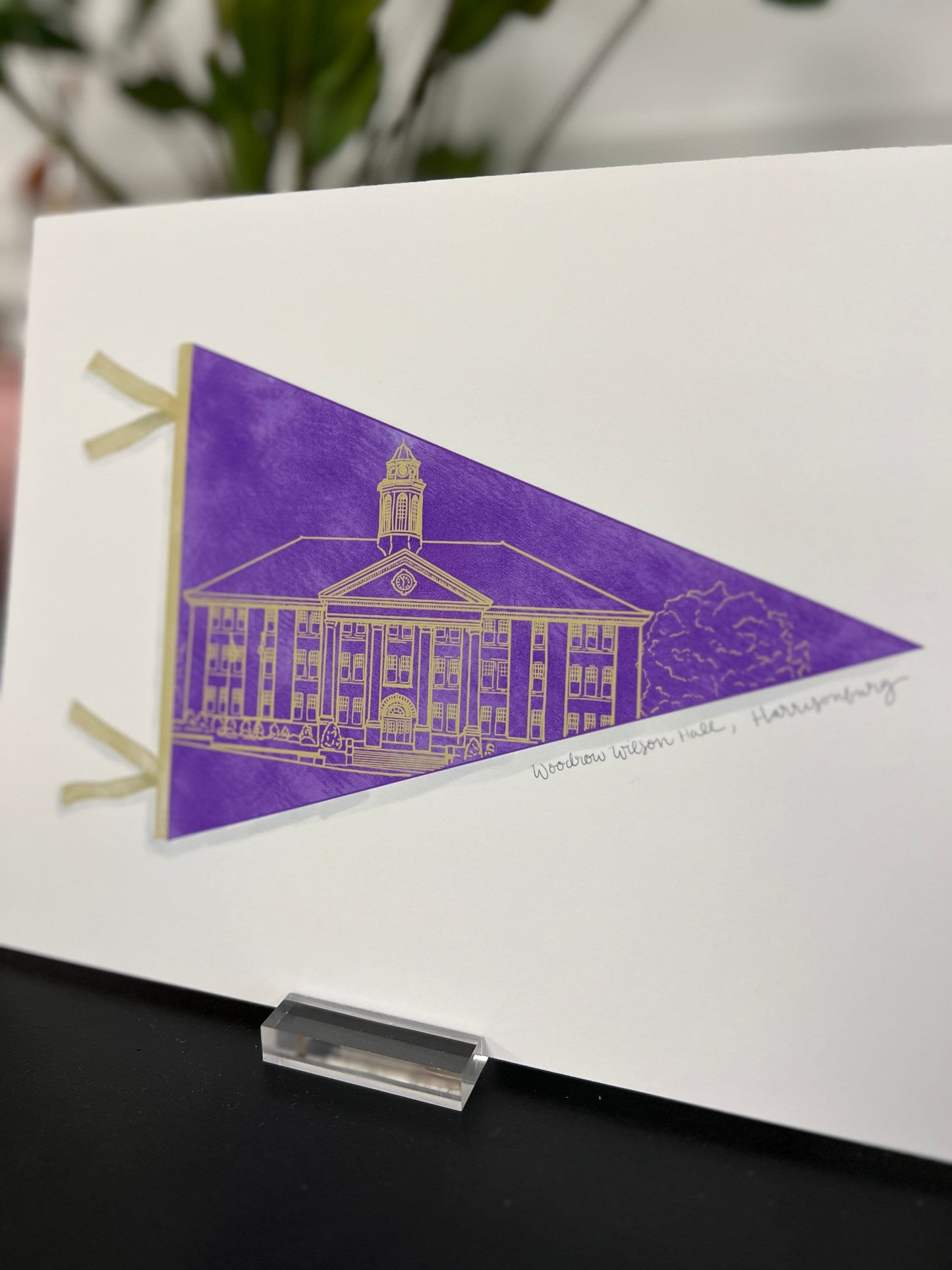 Harrisonburg- Woodrow Wilson Hall Pennant Print, Virginia College, Harrisonburg Art Print- James Madison