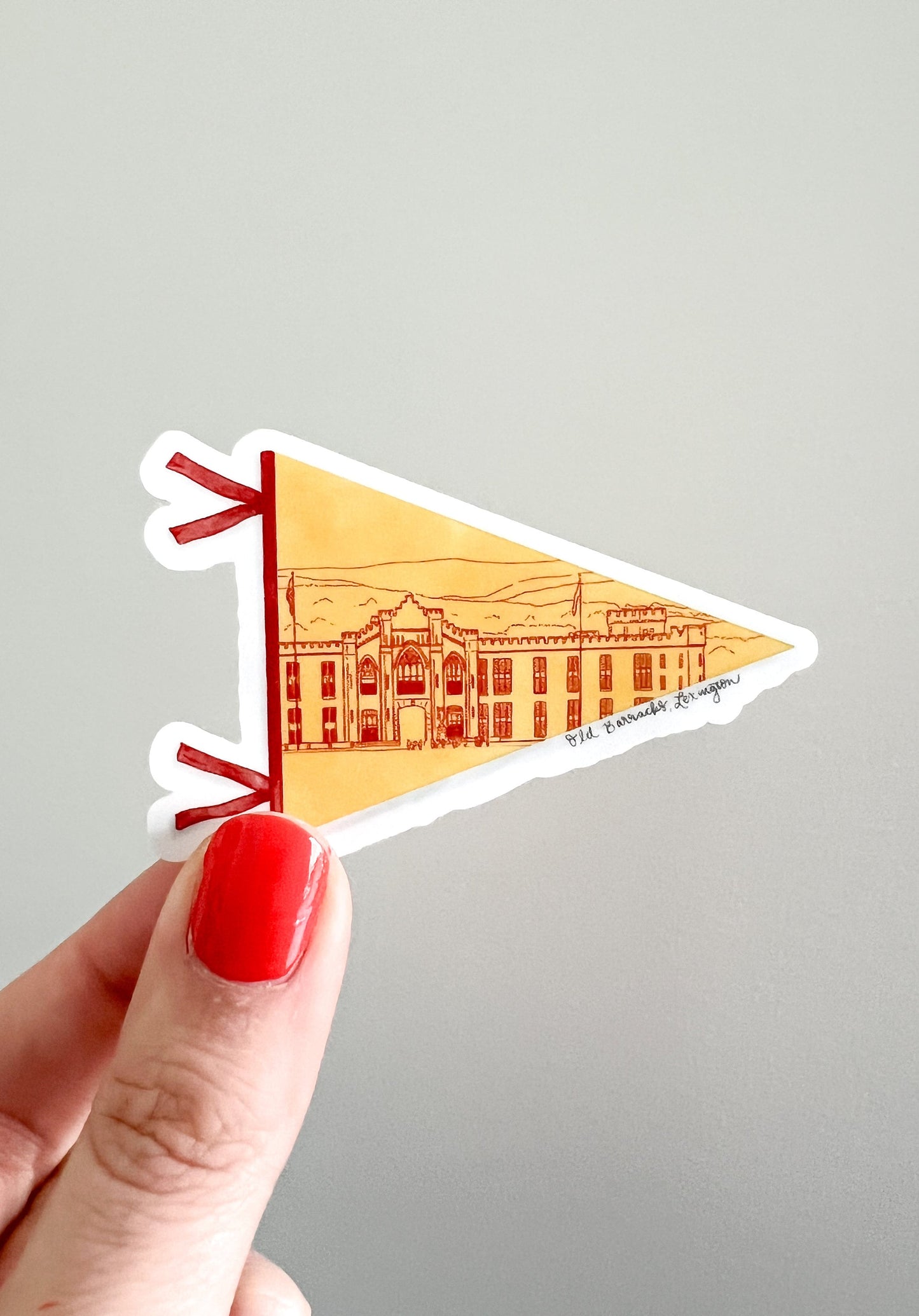 Lynchburg VA- The Barracks Pennant Print, Virginia College, Lynchburg Art Print- Military Institute