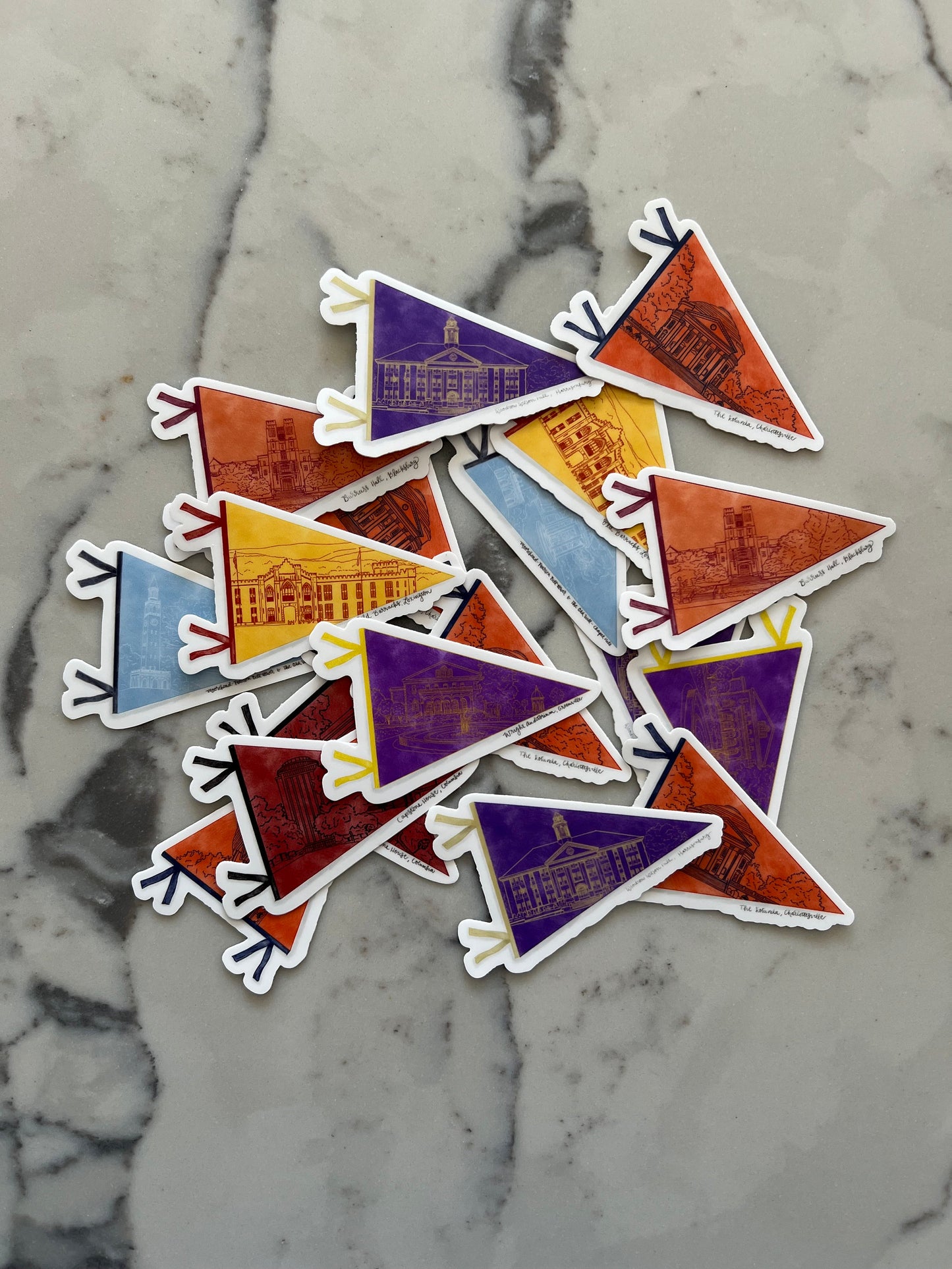 ECU sticker- Wright Auditorium-Greenville North Carolina Pennant sticker, College Sticker, Greenville Sticker