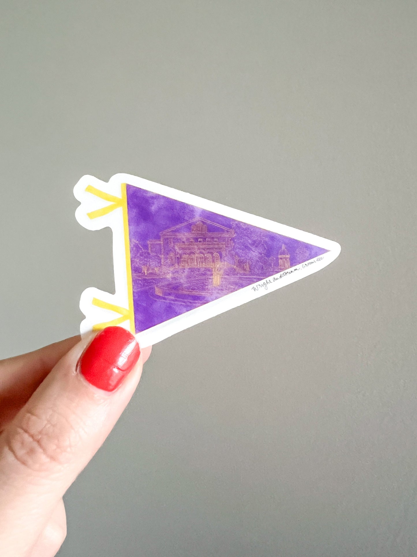 ECU sticker- Wright Auditorium-Greenville North Carolina Pennant sticker, College Sticker, Greenville Sticker