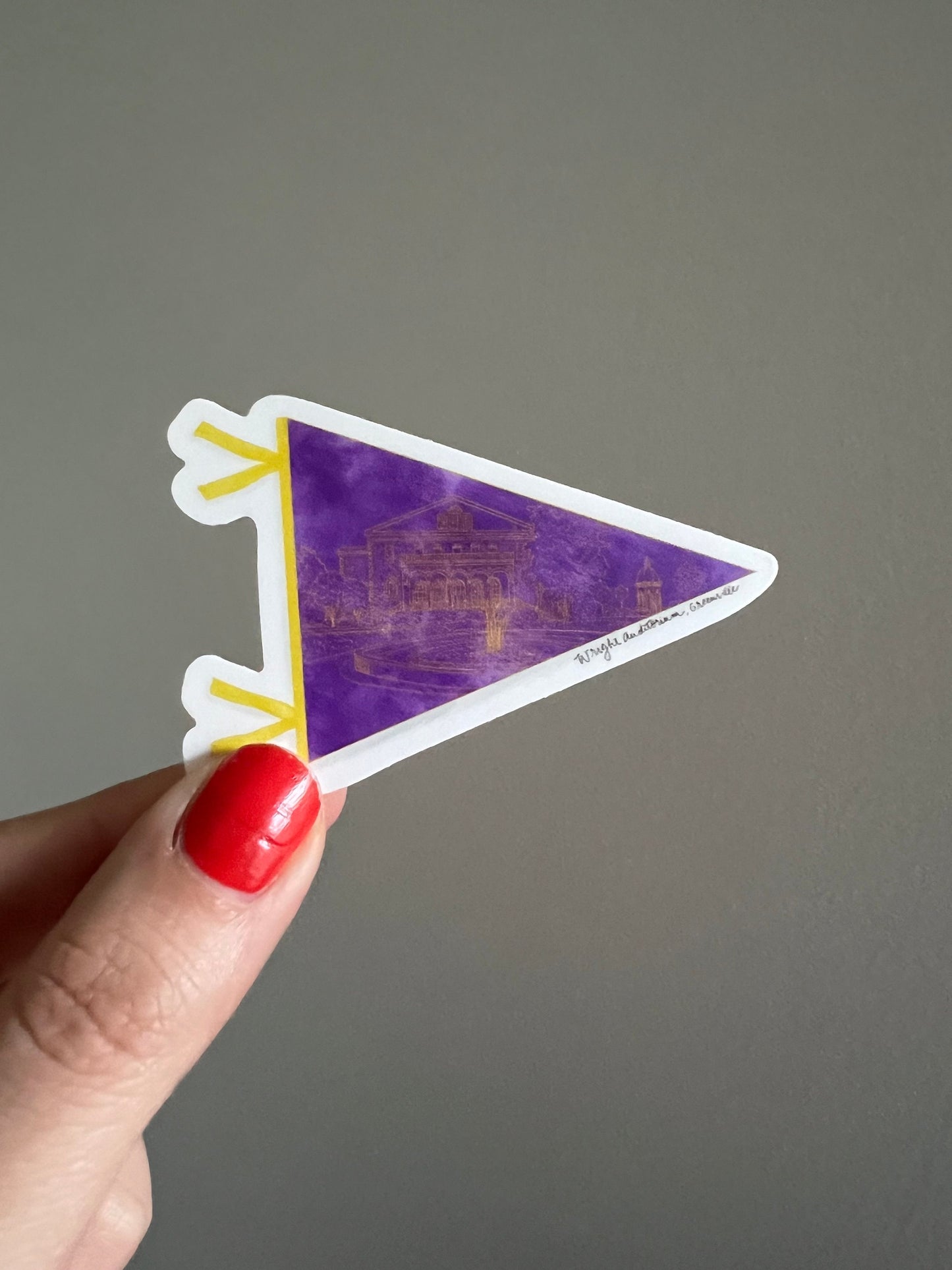 ECU sticker- Wright Auditorium-Greenville North Carolina Pennant sticker, College Sticker, Greenville Sticker