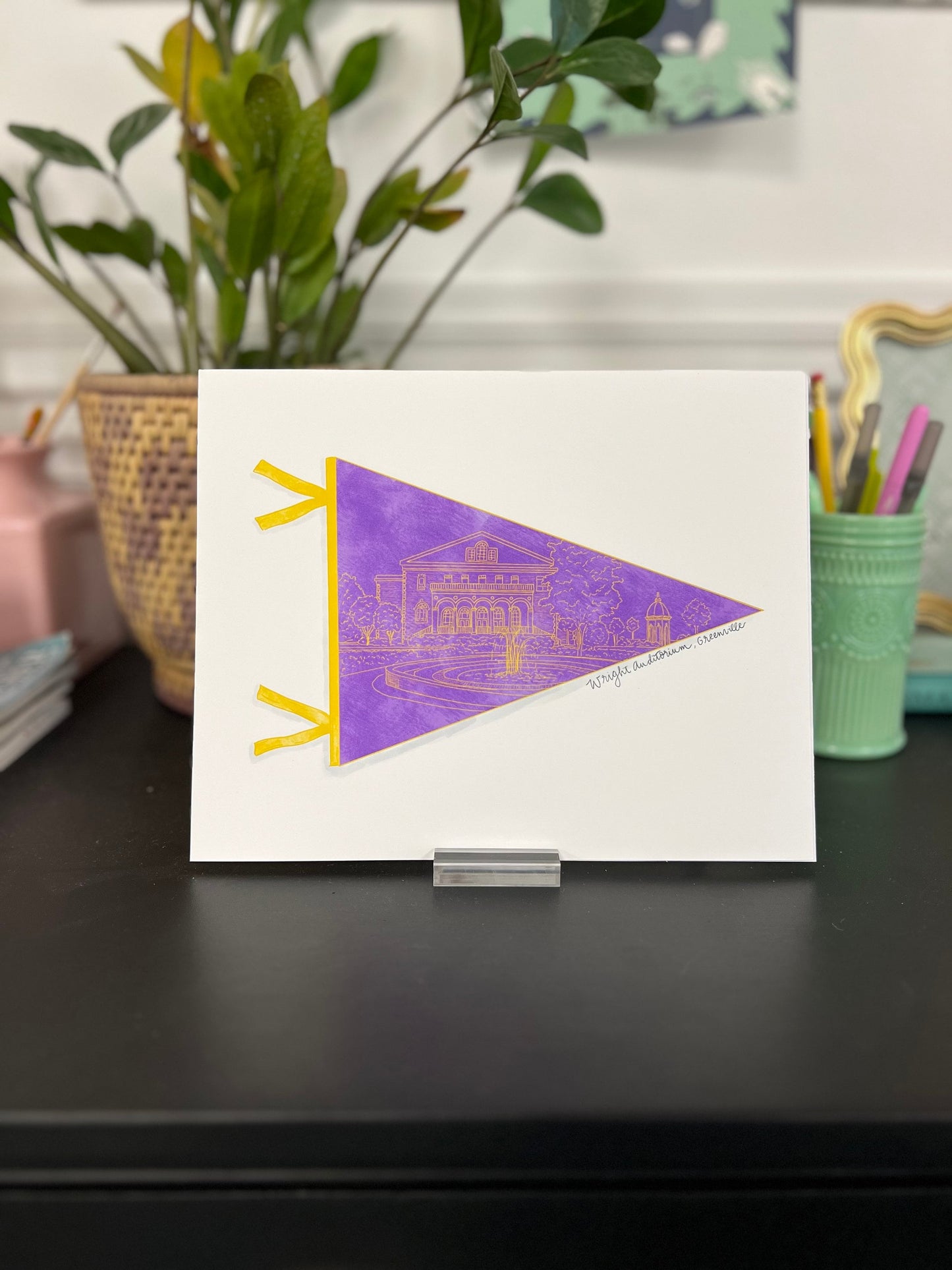 ECU sticker- Wright Auditorium-Greenville North Carolina Pennant sticker, College Sticker, Greenville Sticker