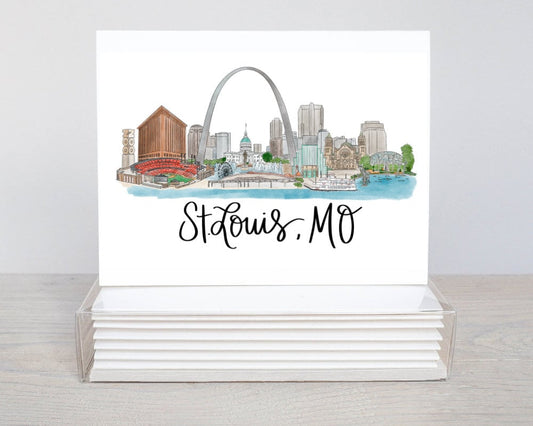 St. Louis Missouri (MO) Skyline Notecard set (6)