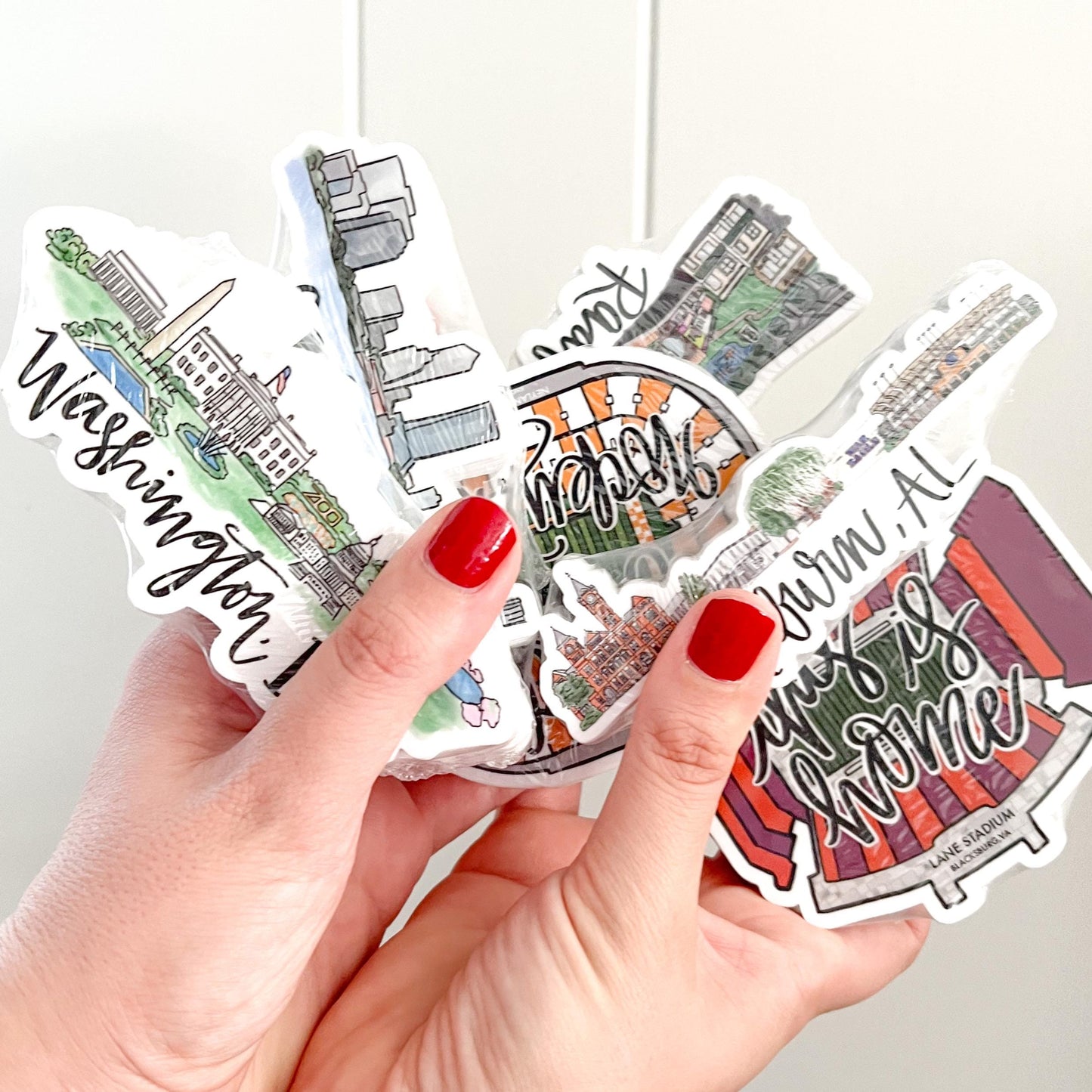 Los Angeles Skyline Sticker: Santa Monica Pier, Hollywood Sign