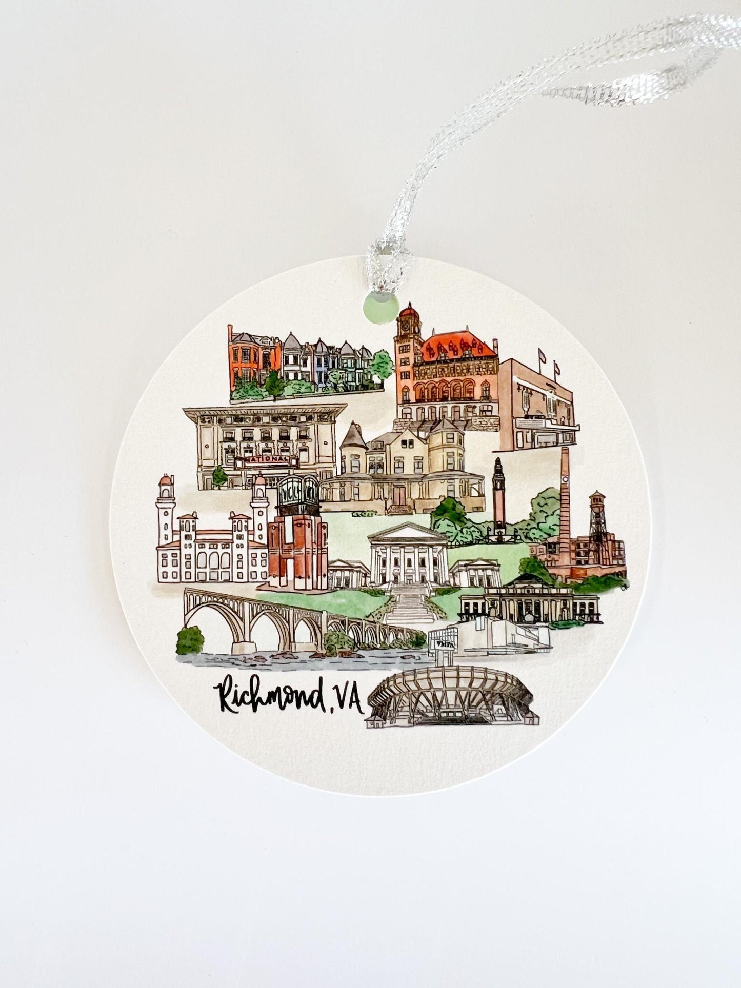 Richmond, VA landmark 3in chipboard holiday ornament