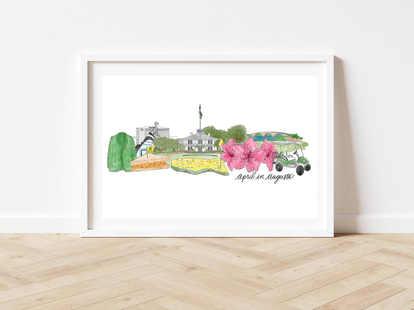 Masters inspired Skyline Art - Masters Party Decor - Augusta, Georgia - April in Augusta