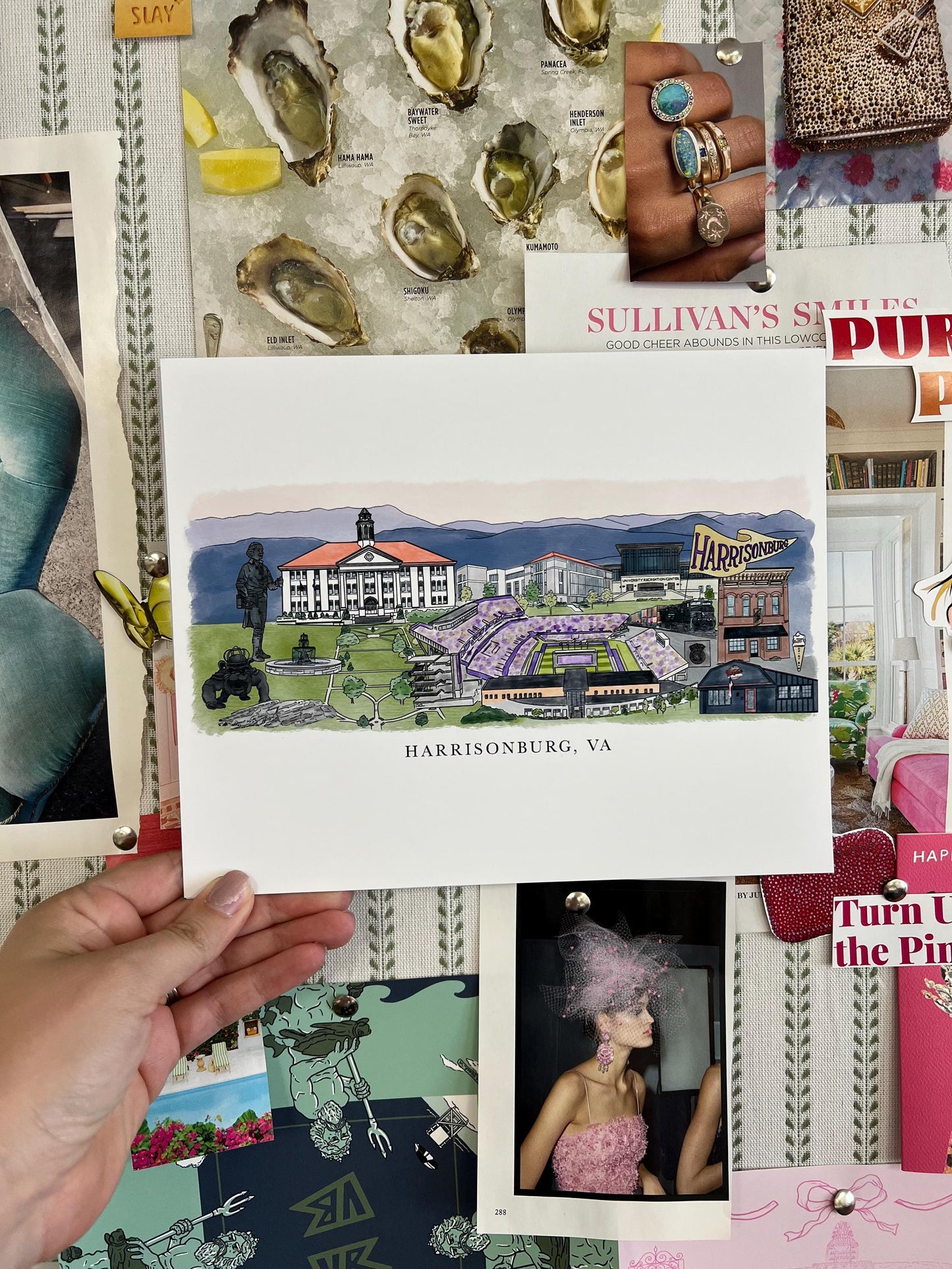 Harrisonburg Virginia Skyline Print
