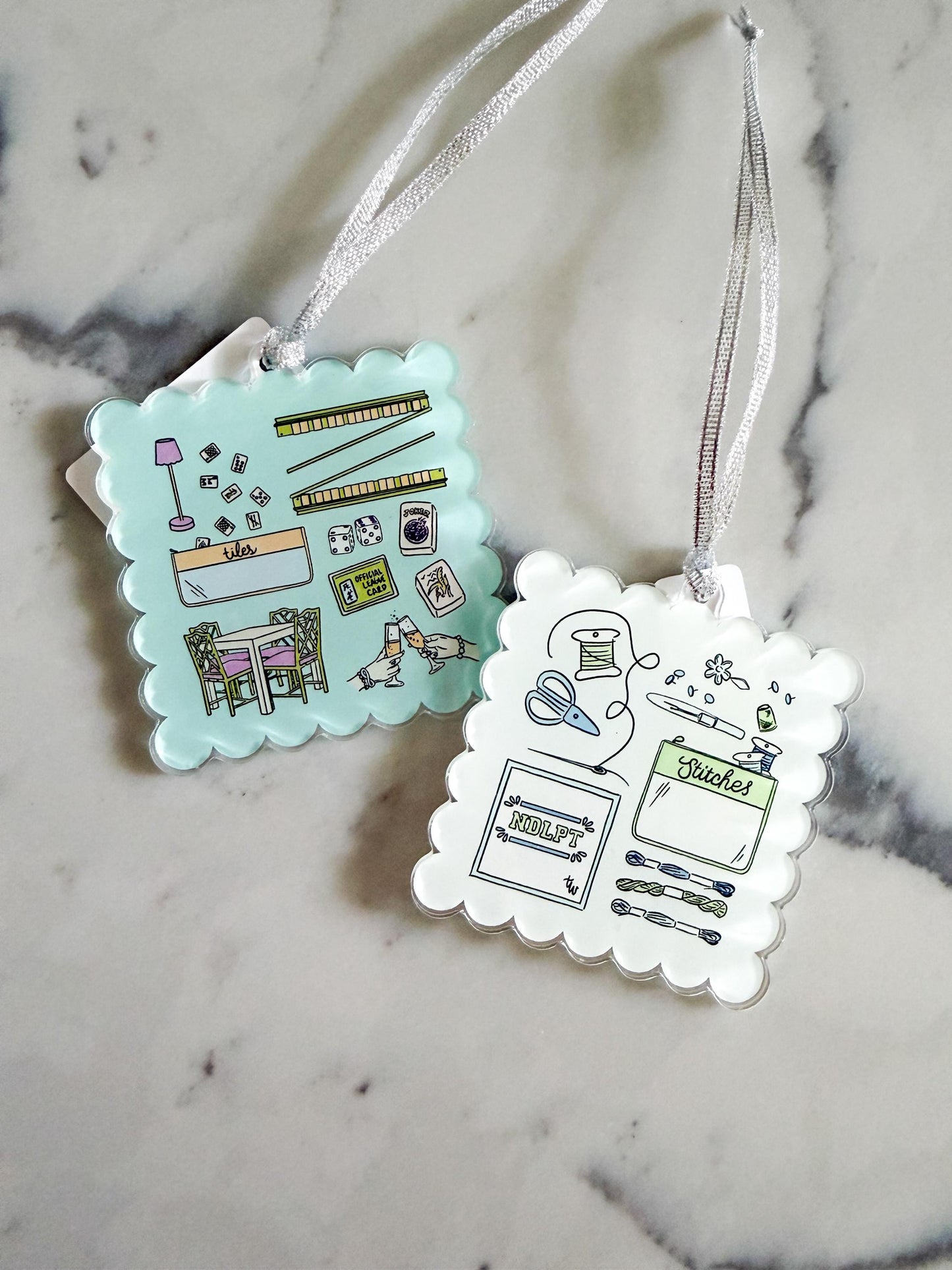 Needlepoint Ornament | Acrylic Christmas Ornament | Stitcher Gift | Needlepoint Gift | Craft Ornament | Embroidery Ornament