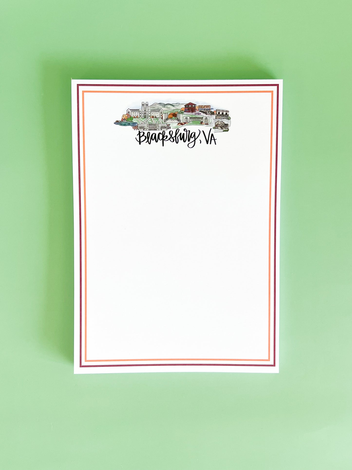 Blacksburg Virginia Skyline Notepad
