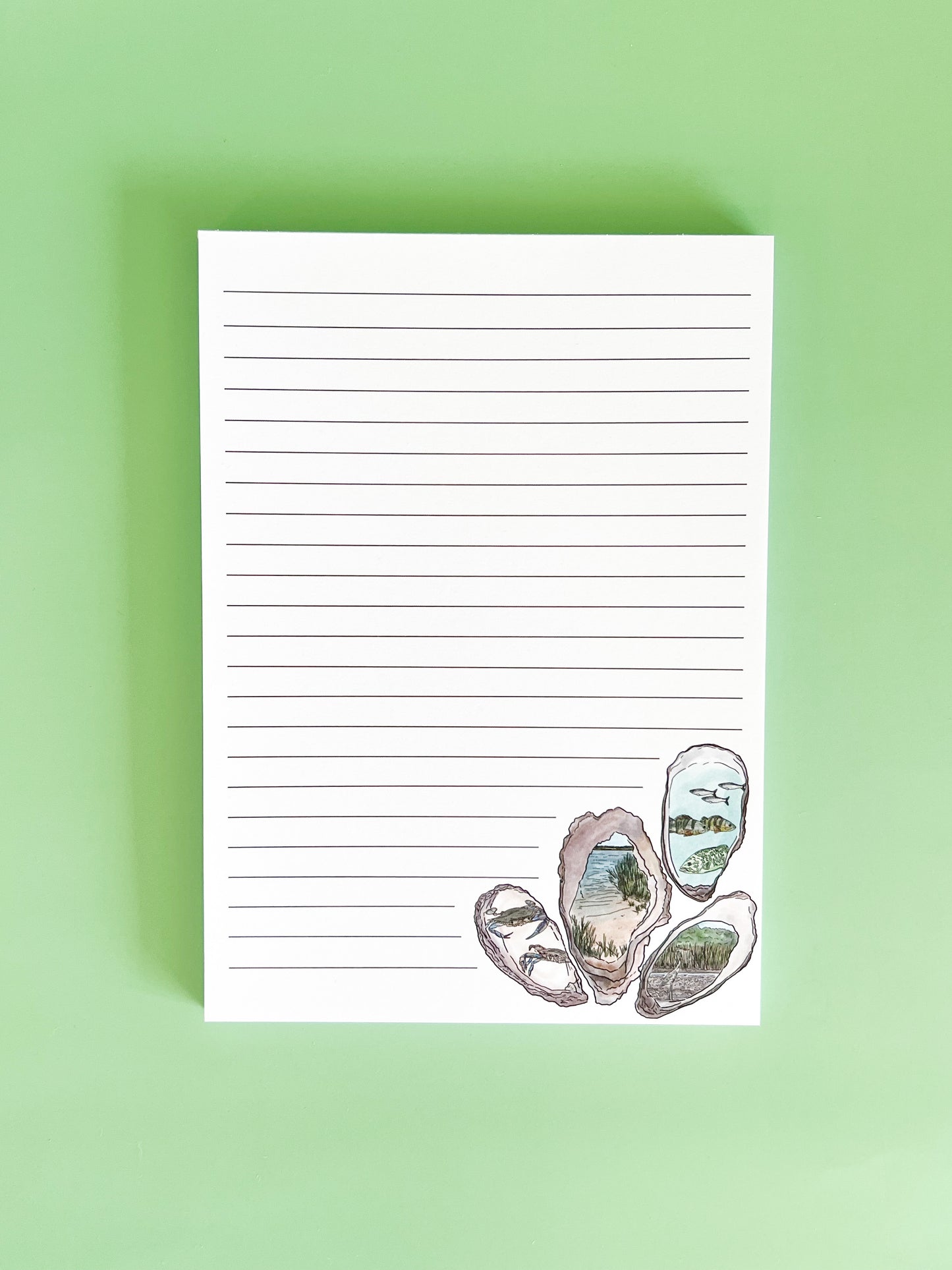 Chesapeake Bay Oysters 5x7 lined notepad