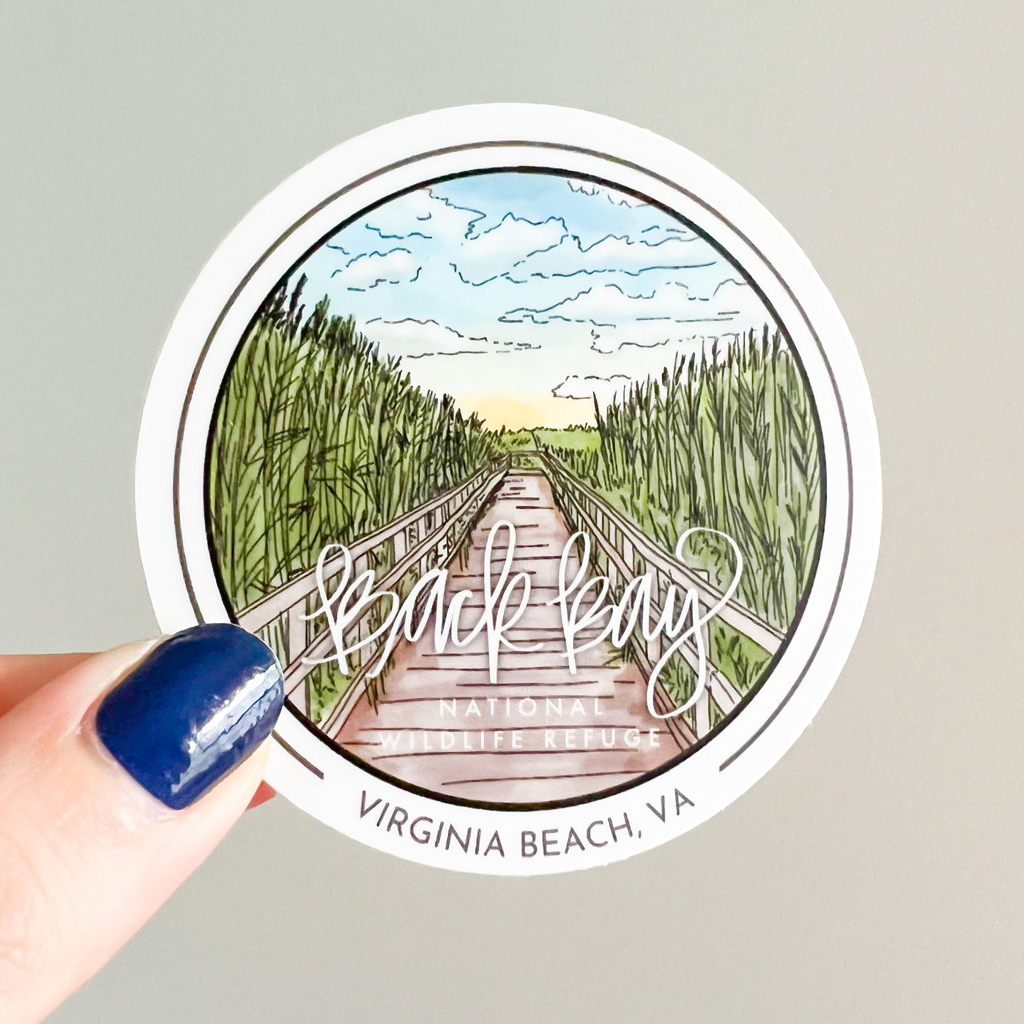 Back Bay Wildlife Refuge Circle Sticker - Entrance Collection