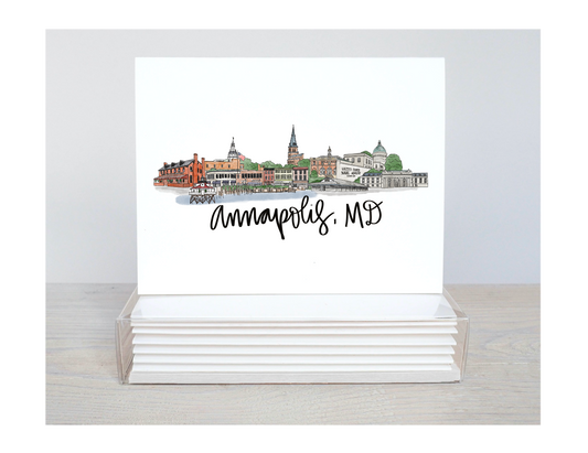 Annapolis, MD skyline Notecard Set (5)