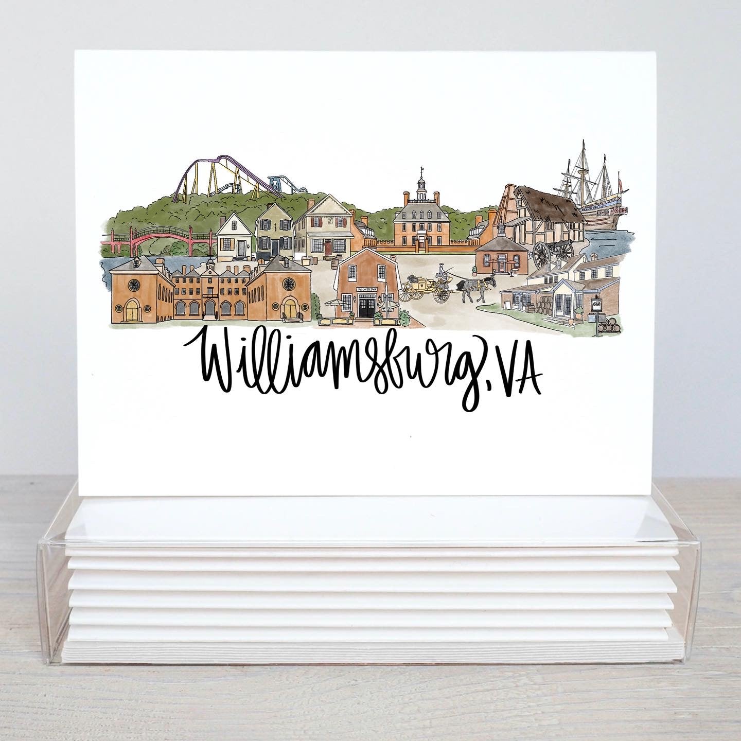 Williamsburg,VA skyline Notecard Set (5)