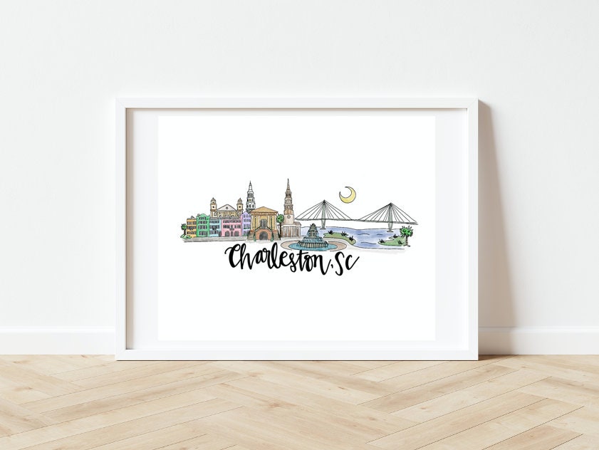 Charleston Skyline Print