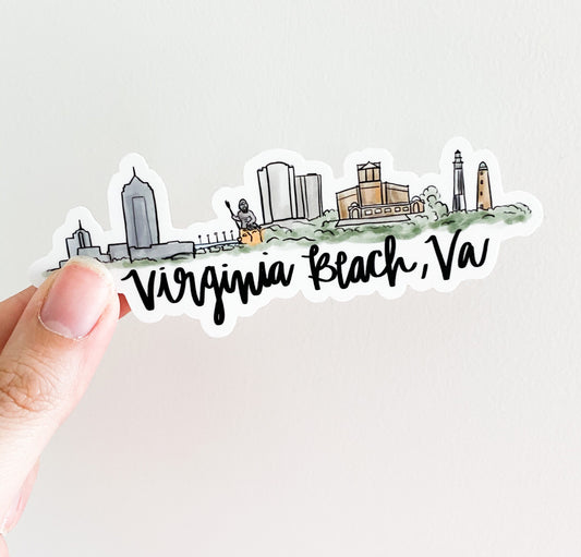 Virginia Beach Virginia Skyline sticker
