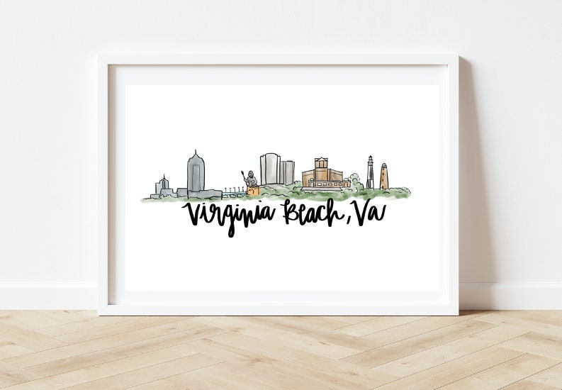 Virginia Beach Skyline Print (style 1)