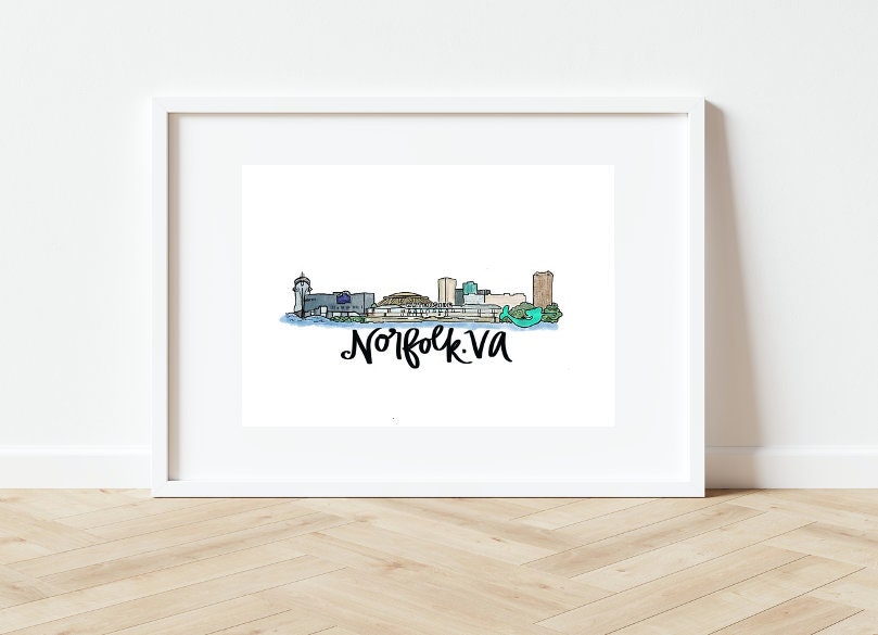 Norfolk Virginia Skyline Print