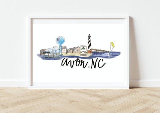 Avon, NC Skyline Print