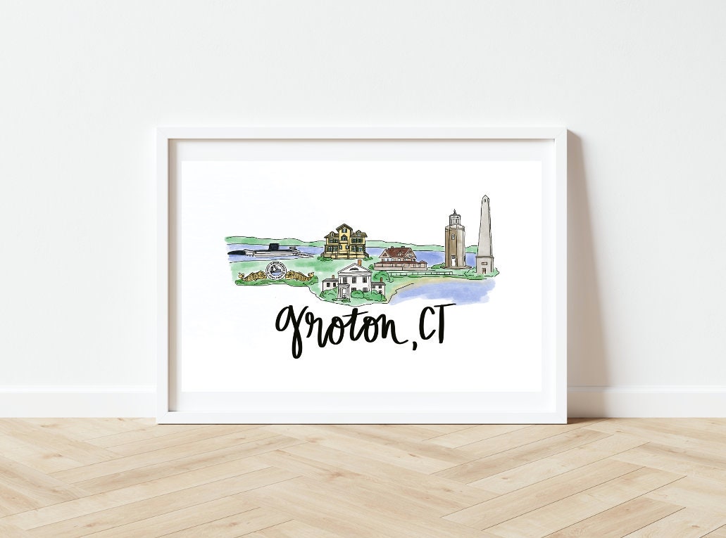 Groton, CT Skyline Print
