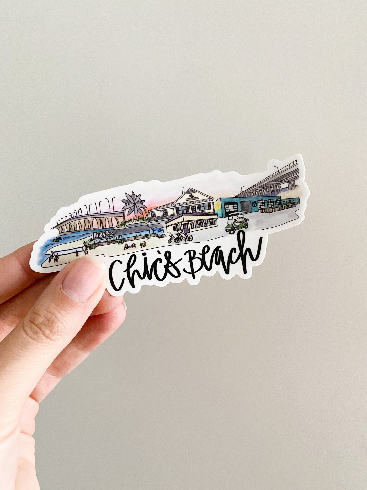Chic’s Beach Virginia Skyline sticker