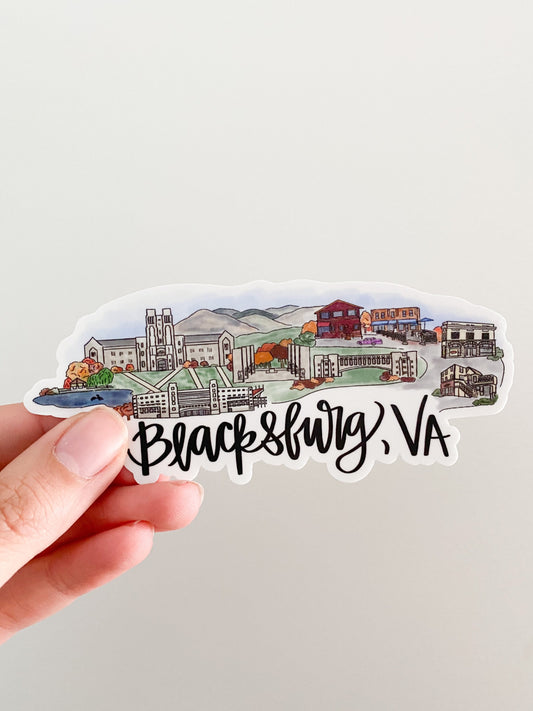 Blacksburg Virginia Skyline sticker