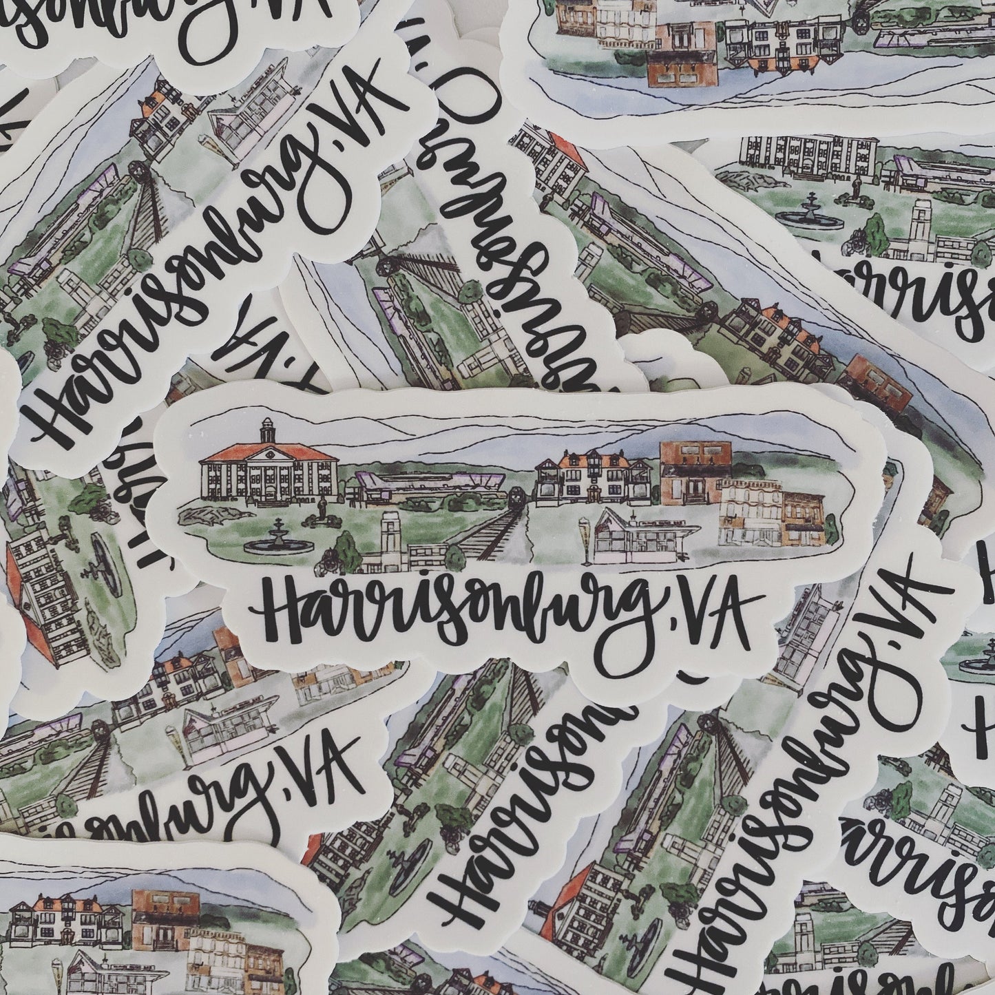 Harrisonburg Virginia Skyline sticker