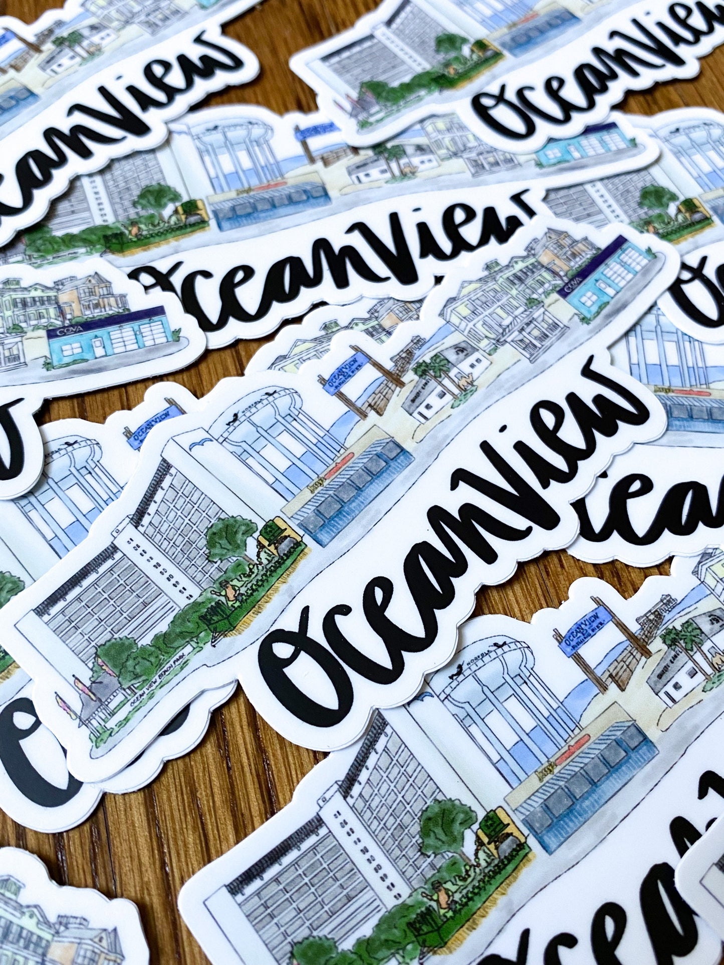 Oceanview (Norfolk) Virginia Skyline sticker