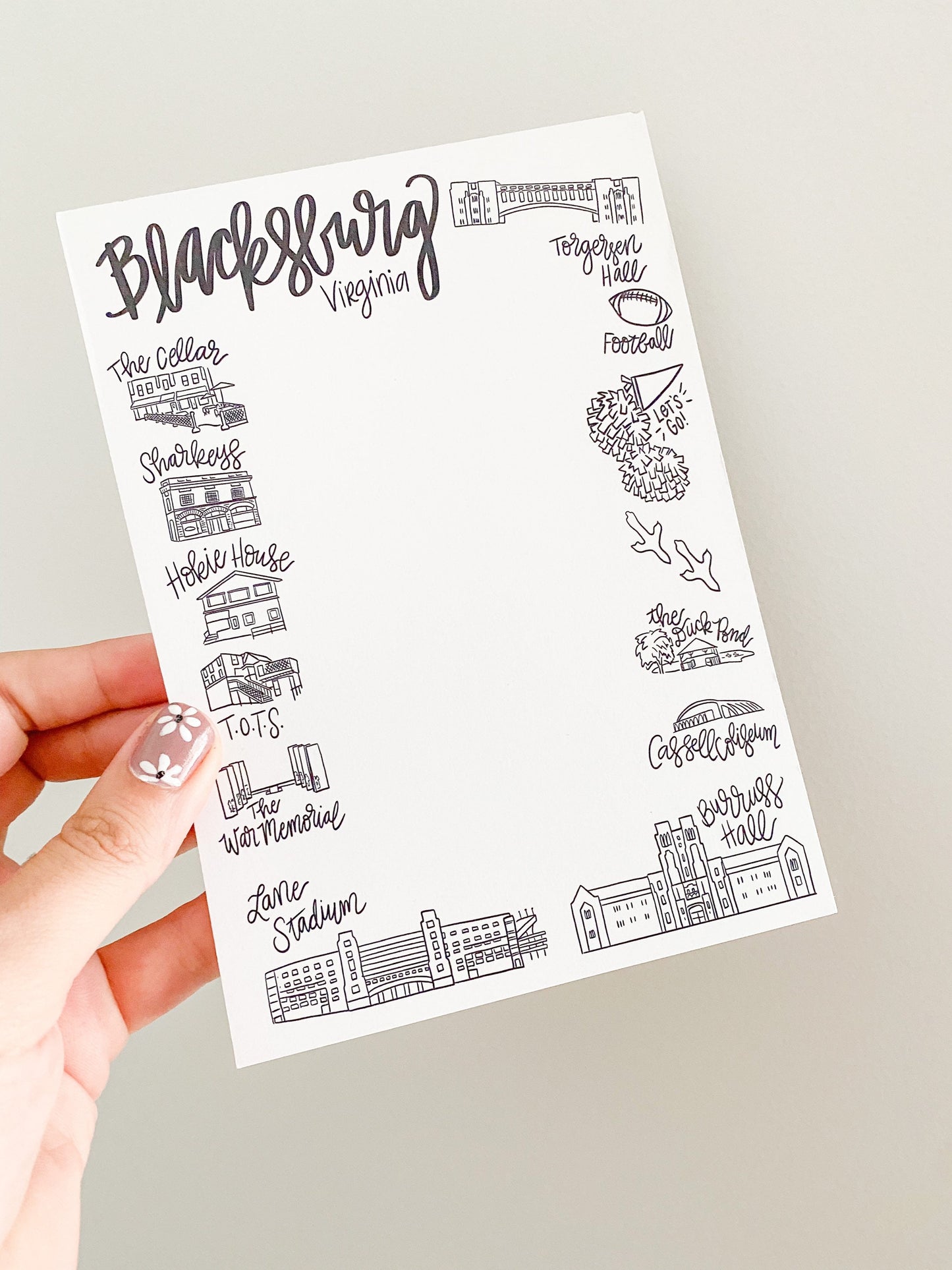 Blacksburg Virginia Doodle Notepad
