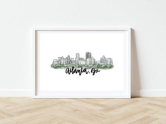 Atlanta Georgia Skyline Print Downtown