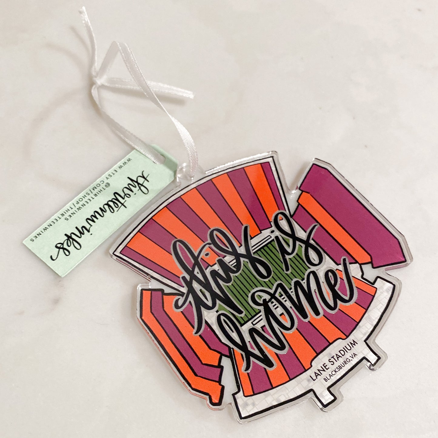 This is home - Blacksburg Virginia (Virginia tech) acrylic stadium ornament